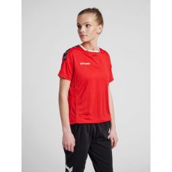 Hummel KOSZULKA DAMSKA T-shirt hmlAUTHENTIC POLY JERSEY WOMAN. Czerwone t-shirty sportowe Hummel, l, bez wzorów, z jersey, bez ramiączek, do biegania. Za 66.00 zł.