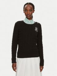 Lauren Ralph Lauren Sweter 200932223001 Czarny Slim Fit. Czarne swetry Lauren Ralph Lauren, m, bez wzorów, z bawełny, bez ramiączek. Za 859.99 zł.