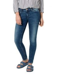 Timezone Dżinsy "Sanya" - Skinny fit - w kolorze granatowym rozmiar: S. Niebieskie jeansy Timezone, s, z aplikacjami, ze skóry. Za 60.99 zł.