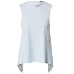 Damska koszulka sportowa Superdry Flex Loose Open Back. Niebieskie t-shirty sportowe Superdry, bez wzorów, z bawełny, bez ramiączek. W wyprzedaży za 86.00 zł.