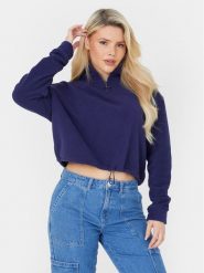 Brave Soul Bluza LSS-225MARYNAV Granatowy Straight Fit. Niebieskie bluzy Brave Soul, xl, bez wzorów, z syntetyku, bez ramiączek, bez kaptura. Za 59.99 zł.