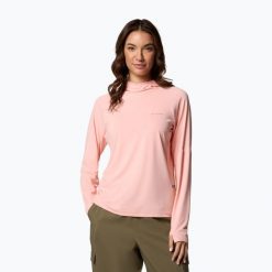 Bluza damska Columbia Skien Valley Hoodie. Czerwone bluzy Columbia, bez wzorów, sportowe, bez ramiączek, bez kaptura. Za 249.99 zł.
