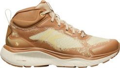 Keen Leiki Mid WP damskie buty trekkingowe safari/chipmunk. Brązowe trekkingi Keen, bez wzorów, z materiału, bez zapięcia, trekkingowe. Za 506.99 zł.