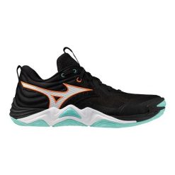 Buty halowe Mizuno Wave Momentum Elite. Czarne buty do biegania Mizuno, bez wzorów, bez zapięcia, do biegania, mizuno wave. Za 705.95 zł.
