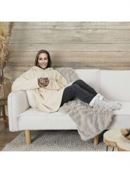 HYGGE Bluza w kolorze beżowym rozmiar: onesize. Brązowe bluzy HYGGE, bez wzorów, z włókna, bez ramiączek, bez kaptura. Za 56.99 zł.