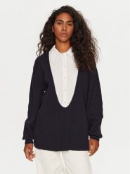 STAUD Sweter Coast R24P3137CC Granatowy Oversize. Niebieskie swetry STAUD, l, bez wzorów, z bawełny, bez ramiączek. Za 1,029.00 zł.