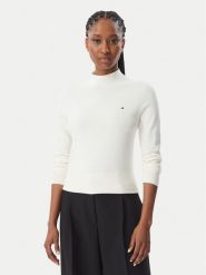 Tommy Hilfiger Sweter WW0WW51383 Kremowy Slim Fit. Białe swetry Tommy Hilfiger, l, bez wzorów, z syntetyku, bez ramiączek. Za 347.99 zł.