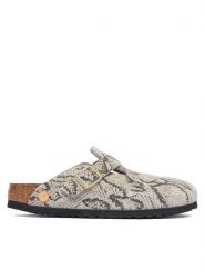 Birkenstock Klapki Boston 1033086 Kremowy. Białe klapki Birkenstock, bez wzorów, ze skóry, bez obcasa, bez zapięcia. Za 764.99 zł.