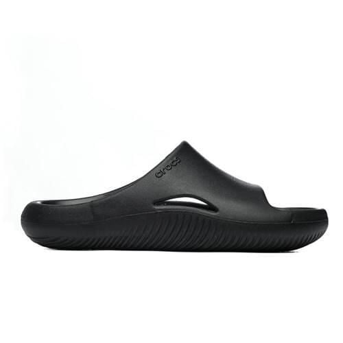Sandały CROCS MELLOW RECOVERY SLIDE Czarny. Czarne sandały Crocs, bez wzorów, z materiału, bez obcasa, bez zapięcia. Za 298.00 zł.