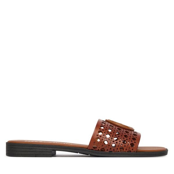 Klapki Just Cavalli. Brązowe klapki Just Cavalli, bez wzorów, bez obcasa, bez zapięcia. Za 619.99 zł.