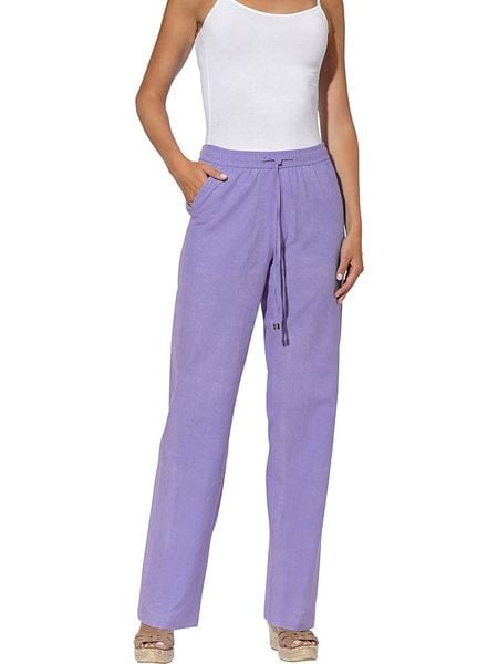 Heine Spodnie w kolorze fioletowym rozmiar: 36. Różowe spodnie materiałowe Heine, bez wzorów, z materiału. Za 61.17 zł.