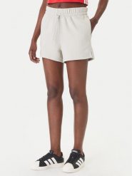 Adidas Szorty sportowe Essentials Small Logo Feel Cozy JC5931 Beżowy Regular Fit. Brązowe szorty sportowe adidas, bez wzorów, z bawełny. Za 129.99 zł.