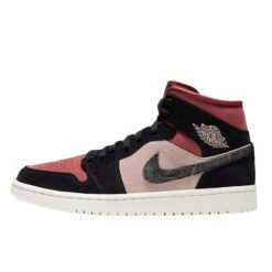 Buty do chodzenia damskie Nike Air Jordan 1 Mid. Brązowe buty sportowe lifestyle Jordan, bez wzorów, sportowe, bez zapięcia, Nike Air Jordan. Za 855.00 zł.