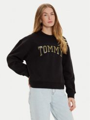 Tommy Jeans Bluza Varsity DW0DW19845 Czarny Boxy Fit. Czarne bluzy Tommy Jeans, xl, bez wzorów, z bawełny, bez kaptura. Za 219.99 zł.