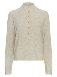 MOSS COPENHAGEN Sweter "Milania" w kolorze kremowym rozmiar: XS/S. Brązowe swetry Moss Copenhagen, s, bez wzorów, z poliamidu, bez ramiączek. Za 209.82 zł.