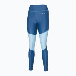 Legginsy damskie do biegania Mizuno Core Long. Niebieskie legginsy Mizuno, bez wzorów, z elastanu, długie. Za 129.99 zł.