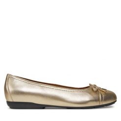 Baleriny Geox. Żółte baleriny Geox, bez wzorów, bez obcasa, bez zapięcia. Za 699.99 zł.