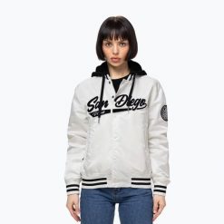Kurtka damska Pitbull Angela San Diego Hooded Varsity. Białe kurtki PITBULL, m, bez wzorów, z materiału, bez kaptura. Za 229.99 zł.
