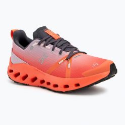 Buty do biegania damskie On Cloudsurfer Trail Waterproof. Czerwone buty do biegania On, bez wzorów, bez zapięcia, do biegania. Za 689.99 zł.