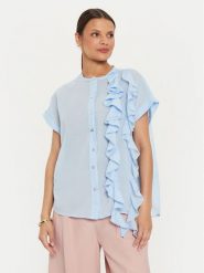 ViCOLO Bluzka TB2815 Niebieski Regular Fit. Niebieskie bluzki ViCOLO, bez wzorów, z bawełny, bez kołnierzyka, bez ramiączek. Za 229.99 zł.
