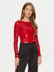 BARDOT Body 59567TB1 Czerwony Slim Fit. Czerwone body i gorsety Bardot, bez wzorów, z syntetyku, bez ramiączek. Za 429.99 zł.