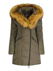 Geographical Norway Płaszcz pikowany "Chaya" w kolorze oliwkowym rozmiar: 176. Brązowe płaszcze Geographical Norway, bez wzorów, bez kaptura. Za 153.71 zł.