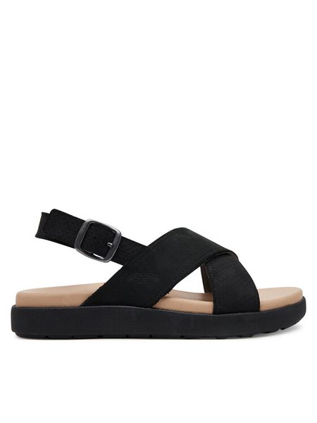 Keen Sandały Elle Luxe1030522 Czarny. Czarne sandały Keen, bez wzorów, z nubiku, bez obcasa, na płaskiej podeszwie, bez zapięcia. Za 299.99 zł.
