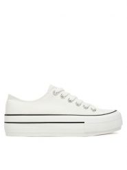 DeeZee Trampki SH-066 Biały. Białe trampki DeeZee, bez wzorów, z materiału, bez zapięcia. Za 99.99 zł.