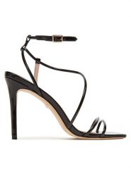 Marciano Guess Sandały 5YGZ35 7231A Czarny. Czarne sandały Marciano Guess, z aplikacjami, z lakierowanej skóry, bez obcasa, na szpilce, bez zapięcia. Za 594.00 zł.