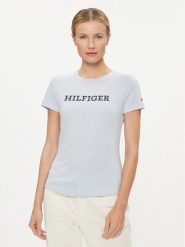 Tommy Hilfiger T-Shirt WW0WW38872 Błękitny Slim Fit. Niebieskie t-shirty Tommy Hilfiger, xs, bez wzorów, z bawełny, bez kołnierzyka, bez ramiączek. Za 129.99 zł.