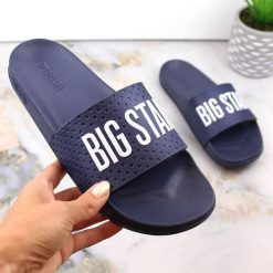 Klapki młodzieżowe piankowe lekkie granatowe Big Star MM274714. Klapki BIG STAR, bez wzorów, z materiału, młodzieżowe, bez obcasa, bez zapięcia. Za 59.99 zł.