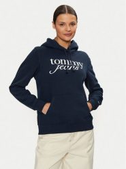 Tommy Jeans Bluza DW0DW20170 Granatowy Regular Fit. Niebieskie bluzy Tommy Jeans, xxs, bez wzorów, z bawełny, bez kaptura. Za 229.99 zł.