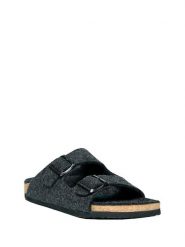 Comfortfusse Klapki w kolorze ciemnoszarym rozmiar: 45. Czarne klapki Comfortfüße, bez wzorów, z wełny, klasyczne, z otwartym noskiem, bez obcasa, bez zapięcia. Za 217.99 zł.