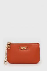 MICHAEL Michael Kors portfel skórzany damski kolor pomarańczowy. Brązowe portfele MICHAEL Michael Kors, bez wzorów, z materiału. W wyprzedaży za 284.99 zł.