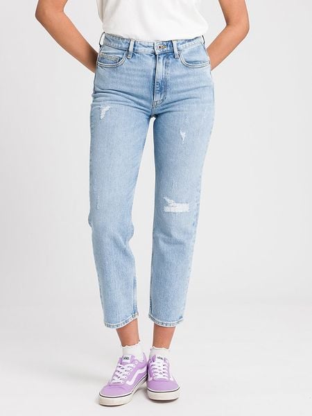 Cross Jeans Dżinsy - Regular fit - w kolorze błękitnym rozmiar: W28. Niebieskie jeansy Cross Jeans, z aplikacjami, z jeansu, klasyczne, z podwyższonym stanem. Za 79.03 zł.