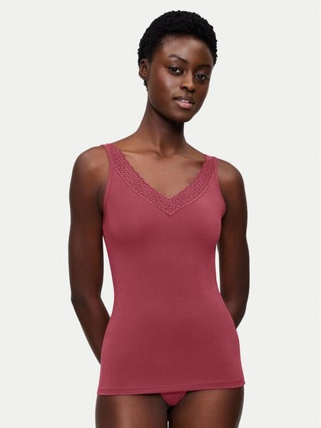 Triumph Top Feel Of Modal 10221637 Różowy Slim Fit. Czerwone koszule nocne Triumph, s, bez wzorów, bez ramiączek. Za 99.99 zł.