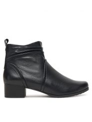 Caprice Botki 9-25358-41 Czarny. Czarne botki Caprice, bez wzorów, ze skóry, bez obcasa, na słupku, bez zapięcia. Za 509.99 zł.