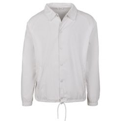 Kurtka Trenerska Unisex Dla Dorosłych. Białe kurtki BUILD YOUR BRAND, l, bez wzorów, bez kaptura. Za 231.99 zł.
