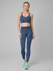 4F Legginsy treningowe bezszwowe damskie - turkusowe XL/XXL. Niebieskie legginsy 4f, bez wzorów, z dzianiny, biznesowe. Za 149.99 zł.