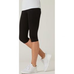Legginsy krótkie fitness damskie Nyamba Fit+. Czarne legginsy DOMYOS, bez wzorów, z bawełny, sportowe, krótkie. Za 34.99 zł.