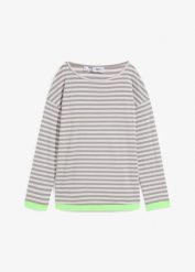 T-shirt z długim rękawem, zbawełny organicznej. Szare t-shirty bonprix, bez wzorów, z bawełny, bez kołnierzyka, bez ramiączek. Za 79.99 zł.