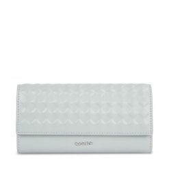 Duży Portfel Damski Calvin Klein. Szare portfele Calvin Klein, bez wzorów. Za 199.99 zł.