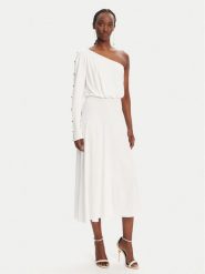 Elisabetta Franchi Sukienka koktajlowa AB80252E2 360 Biały Regular Fit. Białe sukienki Elisabetta Franchi, bez wzorów, z syntetyku, wizytowe, bez kołnierzyka, bez ramiączek. Za 2,409.00 zł.