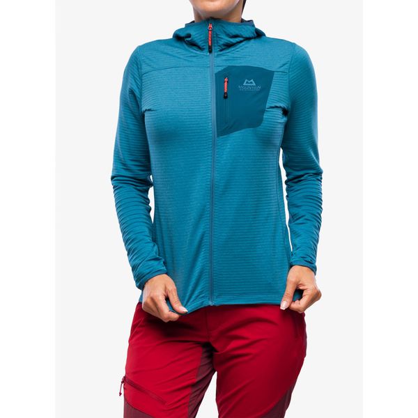 Bluza wspinaczkowa damska Mountain Equipment Lumiko Hooded Jacket. Niebieskie bluzy MOUNTAIN EQUIPMENT, xs, bez wzorów, bez ramiączek, bez kaptura. Za 429.99 zł.