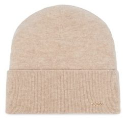 Czapka BOSS. Białe czapki zimowe Boss, bez wzorów. Za 299.99 zł.