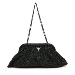 Torebka Guess. Czarne kopertówki Guess, z aplikacjami, wizytowe, bez dodatków. Za 609.99 zł.
