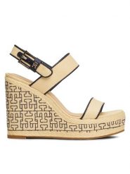 Tommy Hilfiger Sandały Platform Th Mono Rafia Wedge FW0FW08052 Beżowy. Brązowe sandały Tommy Hilfiger, bez wzorów, z syntetyku, bez obcasa, na koturnie, bez zapięcia. Za 809.99 zł.
