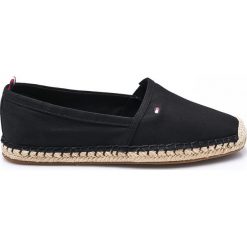 Tommy Hilfiger - Espadryle. Czarne espadryle Tommy Hilfiger, bez wzorów, z gumy, z okrągłym noskiem, bez obcasa. W wyprzedaży za 199.90 zł.
