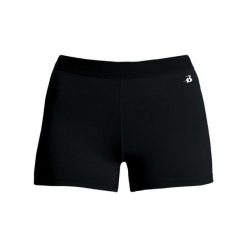 Szorty Pro Compression Fitness Adults Ladies. Czarne szorty sportowe BADGER SPORT, bez wzorów, z elastanu, na fitness i siłownię. Za 150.98 zł.