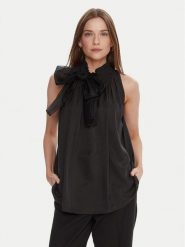 LOLA CASADEMUNT Bluzka LF2515016 Czarny Regular Fit. Czarne bluzki LOLA CASADEMUNT, m, bez wzorów, z wiskozy, bez kołnierzyka, bez ramiączek. Za 439.99 zł.